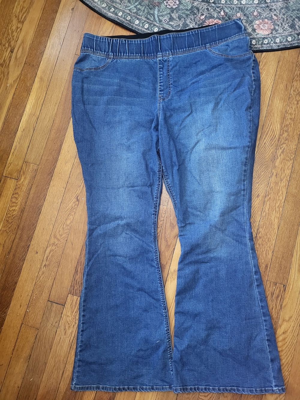 New York & Co Plus Elastic Wasit Flare Jeans